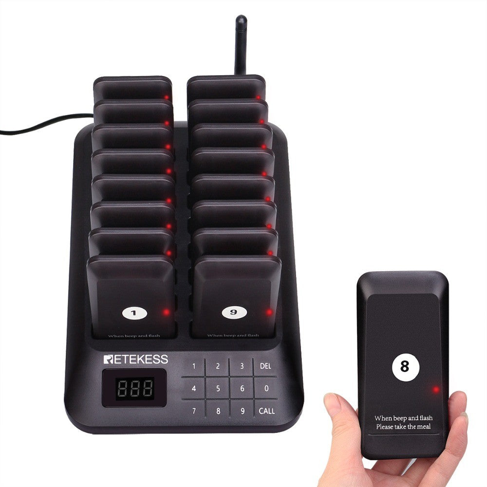 RETEKESS TD157 Sistema de Llamada Inalámbrico para Restaurantes, Localizadores de Mesa, Receptores de Señal Sonora para Food Trucks, Restaurantes de Comida Rápida, Cafeterías y Bares