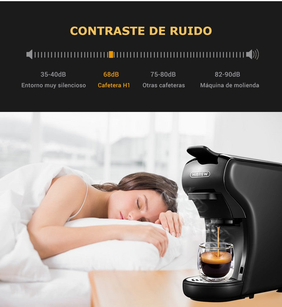 Máquina de café HiBREW 19 Bar 4 en 1, Cápsula múltiple caliente y fría, Cafetera Espresso, Cafetera de cápsulas Dolce Milk Nexpresso en polvo H1A