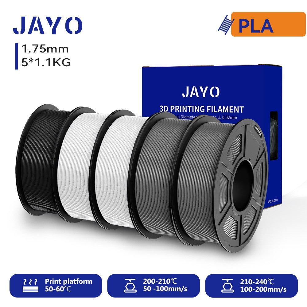 Filamento para Impresora 3D JAYO PETG/PLA/PLA PLUS, 1.75mm, 5.5KG, 100% Sin Burbujas, No Tóxico, Materiales de Impresión 3D para Impresora 3D y Bolígrafo 3D