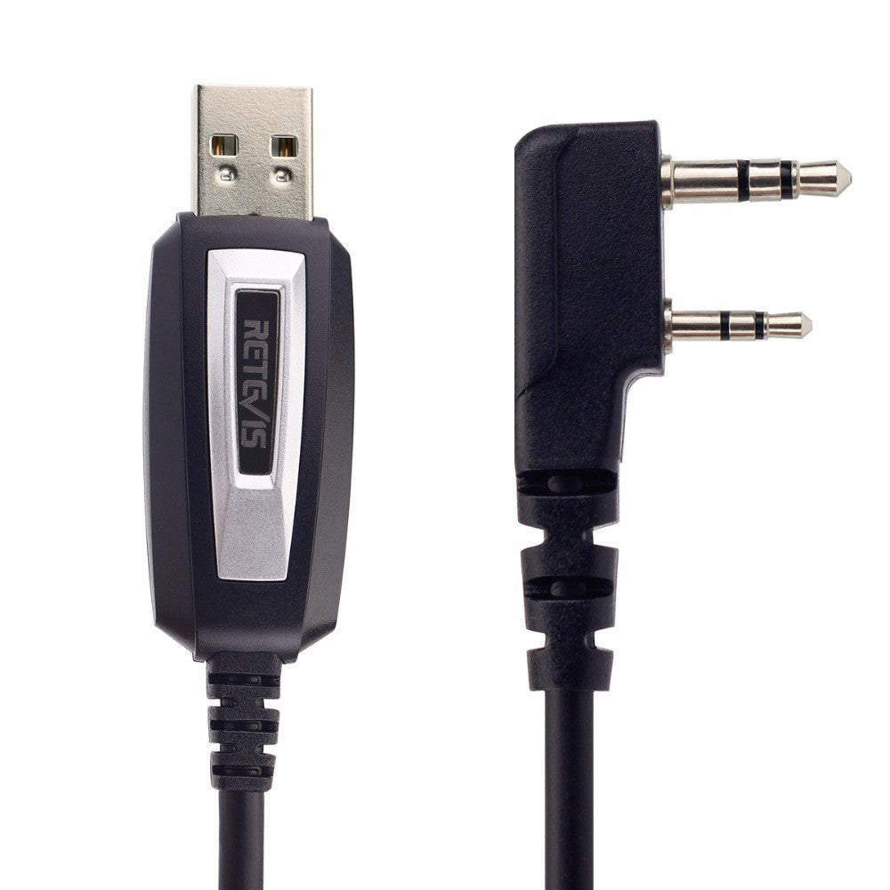 Cable de Programación USB de Dos Pines para Walkie Talkie Retevis TK3107, Compatible con Baofeng UV-5R UV-82 Retevis RA89R/G Ailunce H1, Sistema Win XP/7/8