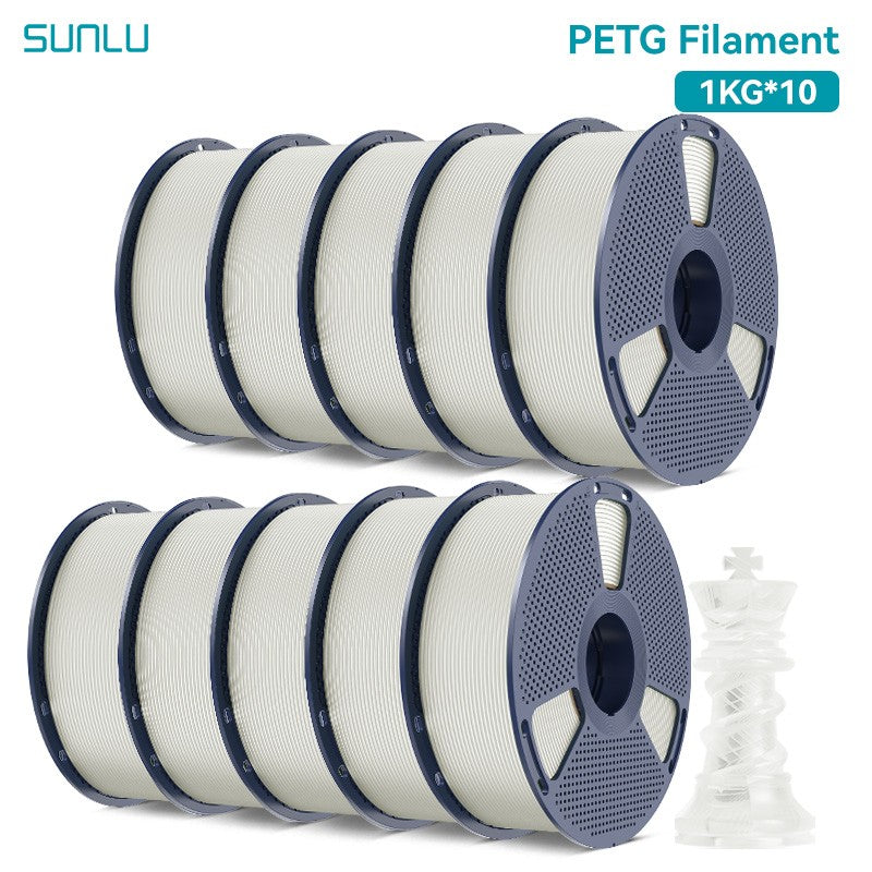Filamentos SUNLU PLA PETG PLA Plus, 10 rollos de filamento 3D, 1 KG/rollo, 1,75mm, 100% líneas de filamento, ordenadamente para impresión 3D de la UE y EE. UU.