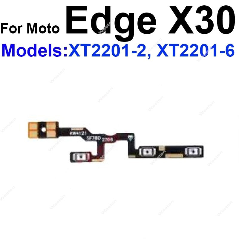 Cable flexible de botones de encendido/apagado y volumen para Motorola MOTO Edge 20 30 X30 40 50 S Pro Lite Fusion Neo Ultra, reparación de encendido y volumen