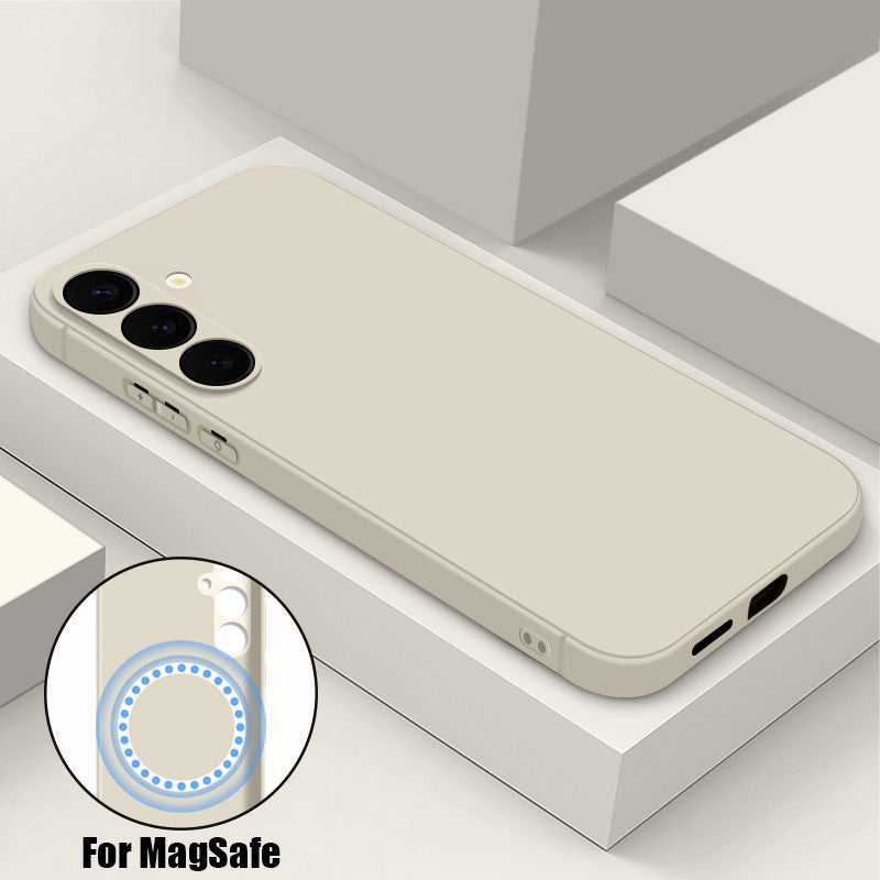Funda magnética de silicona líquida para Samsung Galaxy S25 S24 S23 Ultra S25 Plus S23 S24 S25 FE S22, funda de carga inalámbrica Magsafe