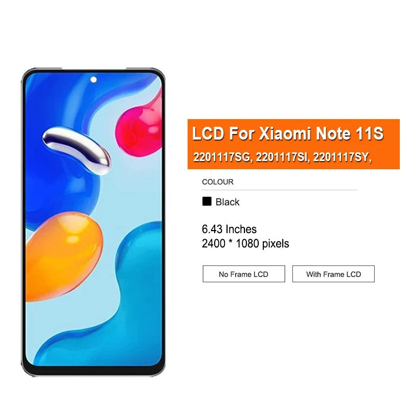 LCD súper AMOLED para Xiaomi Redmi Note 11 LCD 2201117 Asamblea del digitizador de la pantalla táctil de la exhibición LCD de TG para Redmi Note 11S LCD