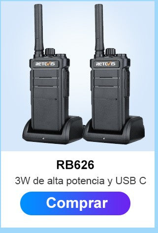 Retevis RT622 Mini Walkie Talkie 2 unidades PMR446 Radio portátil bidireccional con PTT Ideal para restaurantes y hoteles