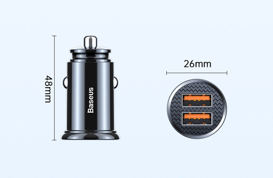 Baseus-cargador USB para coche, dispositivo de carga rápida de 30W, 4,0, 3,0, FCP, SCP, PD, para Xiaomi iPhone16, 15, 14 Pro Max