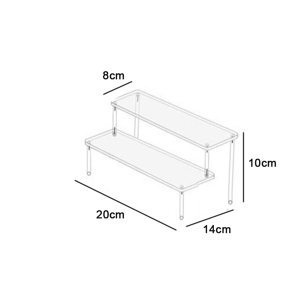 Soporte de exhibición acrílico de 1-4 niveles, estante de exhibición duradero para magdalenas, Perfume, muñeca, caja ciega Trapezoidal transparente, estante de almacenamiento