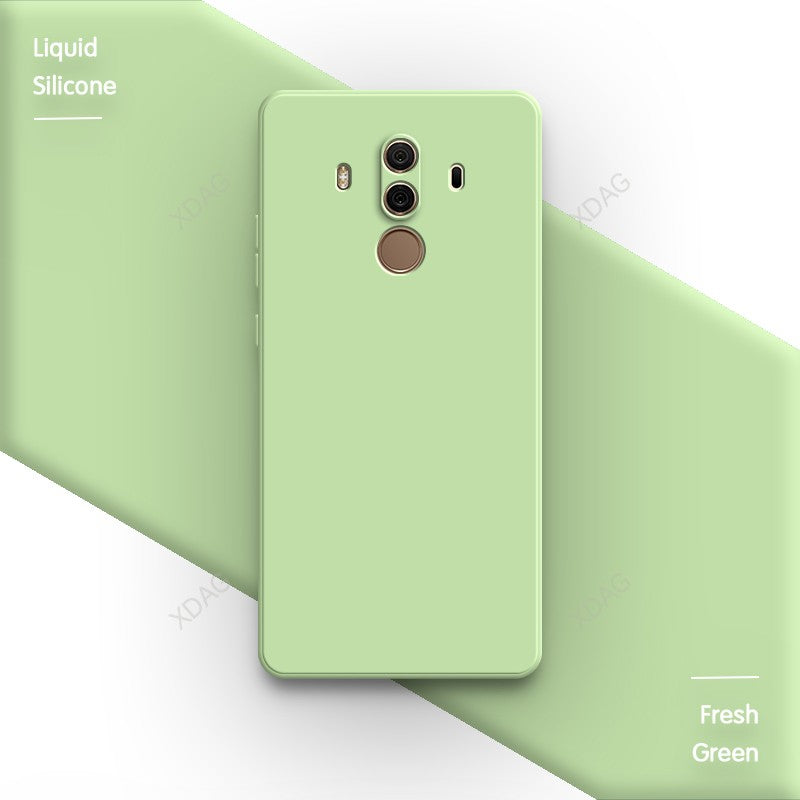 Funda de teléfono oficial de silicona líquida para Huawei Mate10 Mate 10 Pro 10Pro, cubiertas de protección de cámara de Color sólido cuadrado suave para parejas