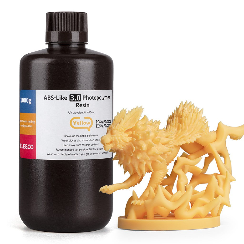 Resina para Impresora 3D Tipo ABS de ELEGOO, Resina de Fotopolimerización Estándar Tipo ABS de 405nm para Impresión 3D LCD, 1000g