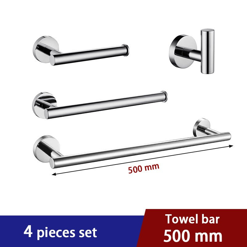 Juego de accesorios de baño con espejo brillante, barra de toalla redonda, soporte de papel higiénico, anillo de toalla, gancho para bata, bricolaje de acero inoxidable