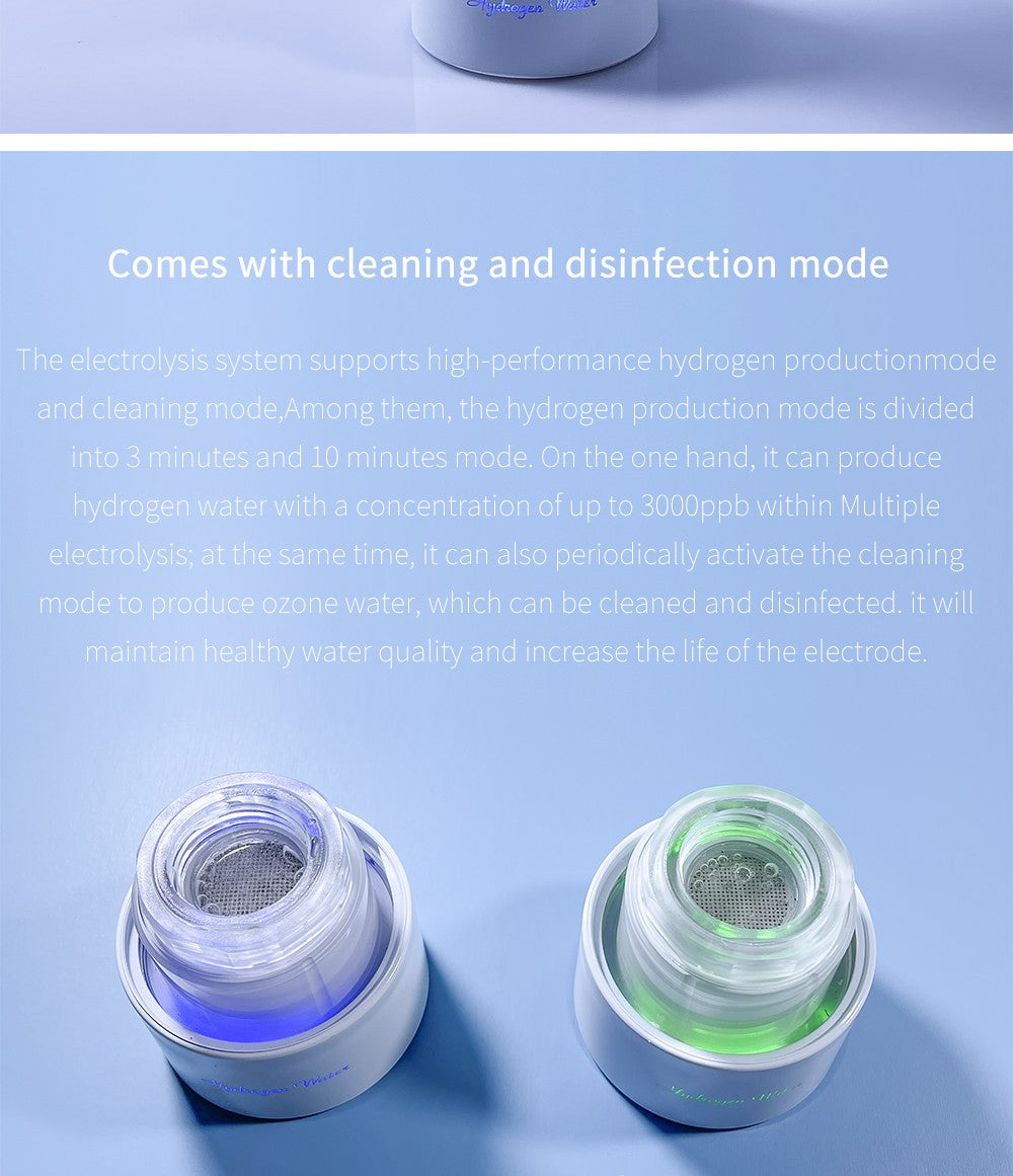 Generador de agua hidrogenada Bluevida de nuevo estilo deportivo SPE y PEM, H2 hasta 3000ppb y botella de agua hidrogenada con gran capacidad de batería