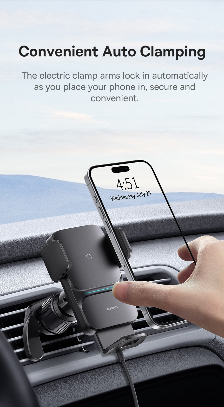 Soporte de teléfono Baseus para coche, cargador de teléfono inalámbrico QI infrarrojo de 15W para iPhone, Xiaomi, Samsung, soporte para coche, carga rápida, fácil Control