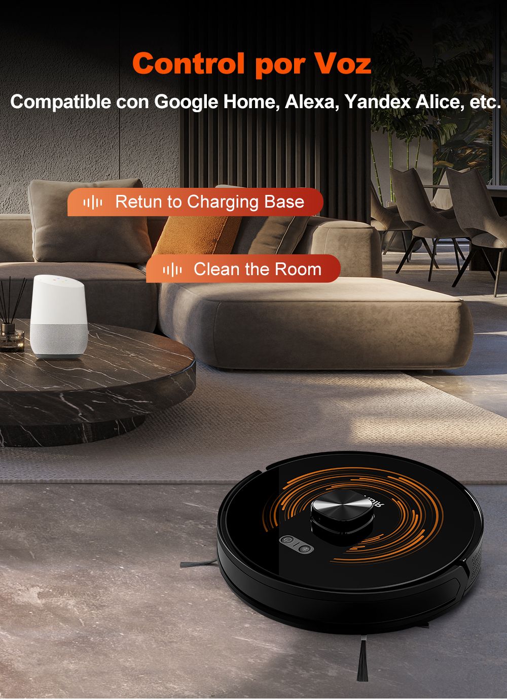 (Código de cupón: GCC800)  Robot Aspirador ABIR X9, Navegación Láser, Succión 6500Pa, Mapa Multiplantas, Doble Lámpara UV, Control Inteligente de Zonas, Tecnología de Refuerzo Automático para Alfombras, Versión de Gama