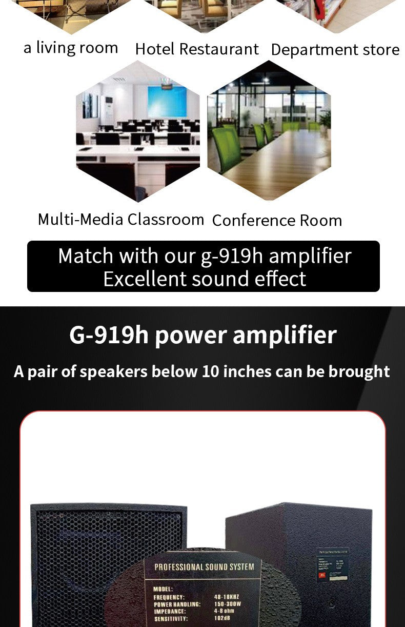 Amplificadores de potencia G919H 1000W para el hogar y el coche, 2 canales, Bluetooth, sonido envolvente, FM, USB, Control remoto, Mini amplificador estéreo Digital HIFI