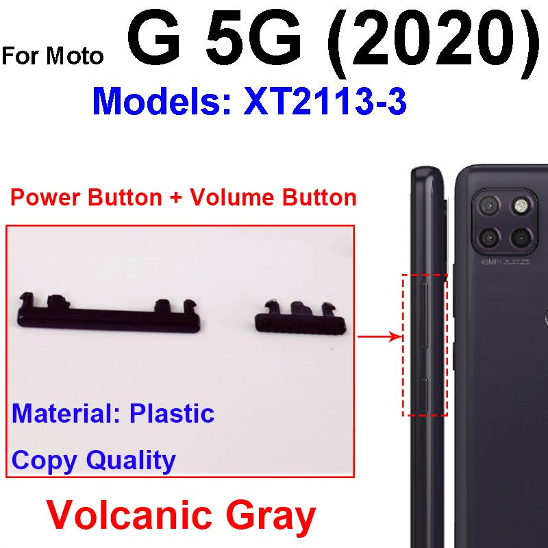 Botón de volumen de encendido y apagado para Motorola MOTO G 5G Plus One 5G UW Ace G 5G, botones de encendido de volumen, interruptor de Control, piezas de llave lateral