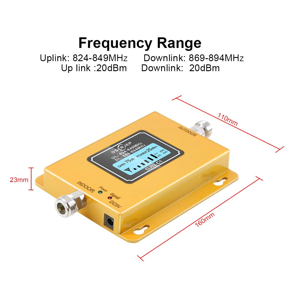 Repetidor 850 MHz Band5 70dB LCD 2G 3G 4G 850mhz UMTS GSM CDMA repetidor de señal de teléfono móvil amplificador celular