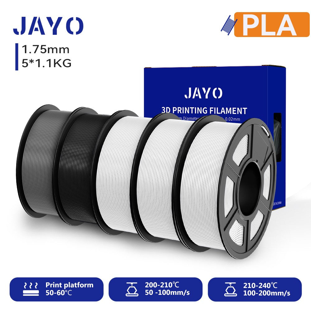 Filamento para Impresora 3D JAYO PETG/PLA/PLA PLUS, 1.75mm, 5.5KG, 100% Sin Burbujas, No Tóxico, Materiales de Impresión 3D para Impresora 3D y Bolígrafo 3D