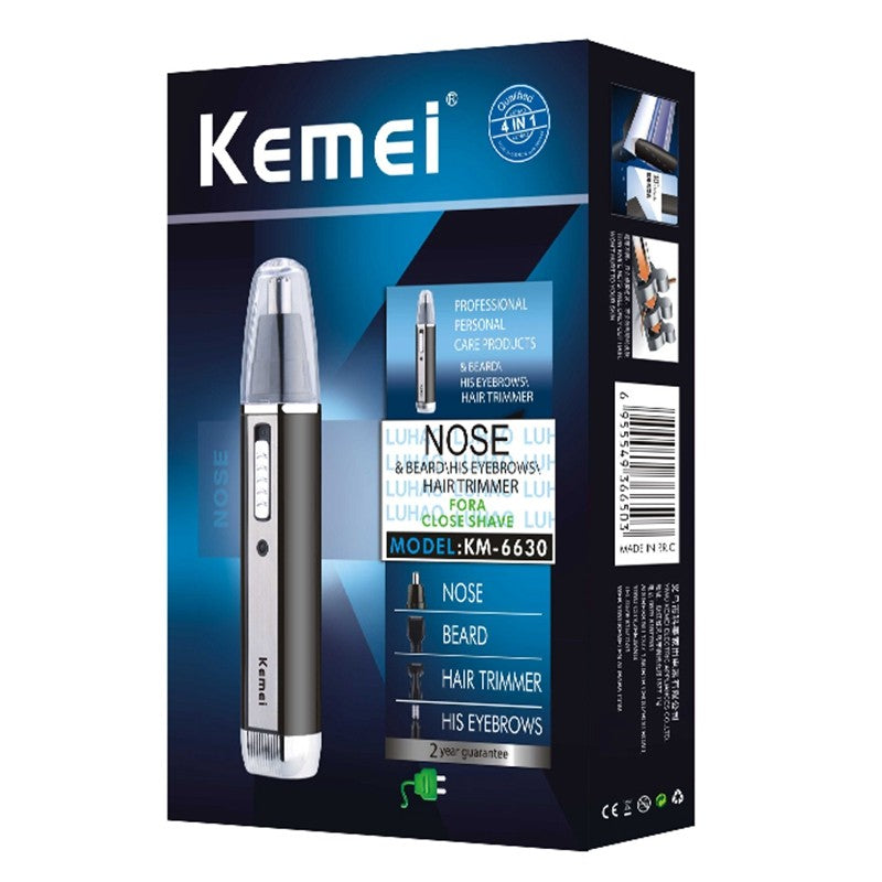 Kemei-cortadora de pelo de nariz todo en uno para hombres y mujeres, cortadora eléctrica recargable para orejas, barba, cejas, rostro, Kit de aseo