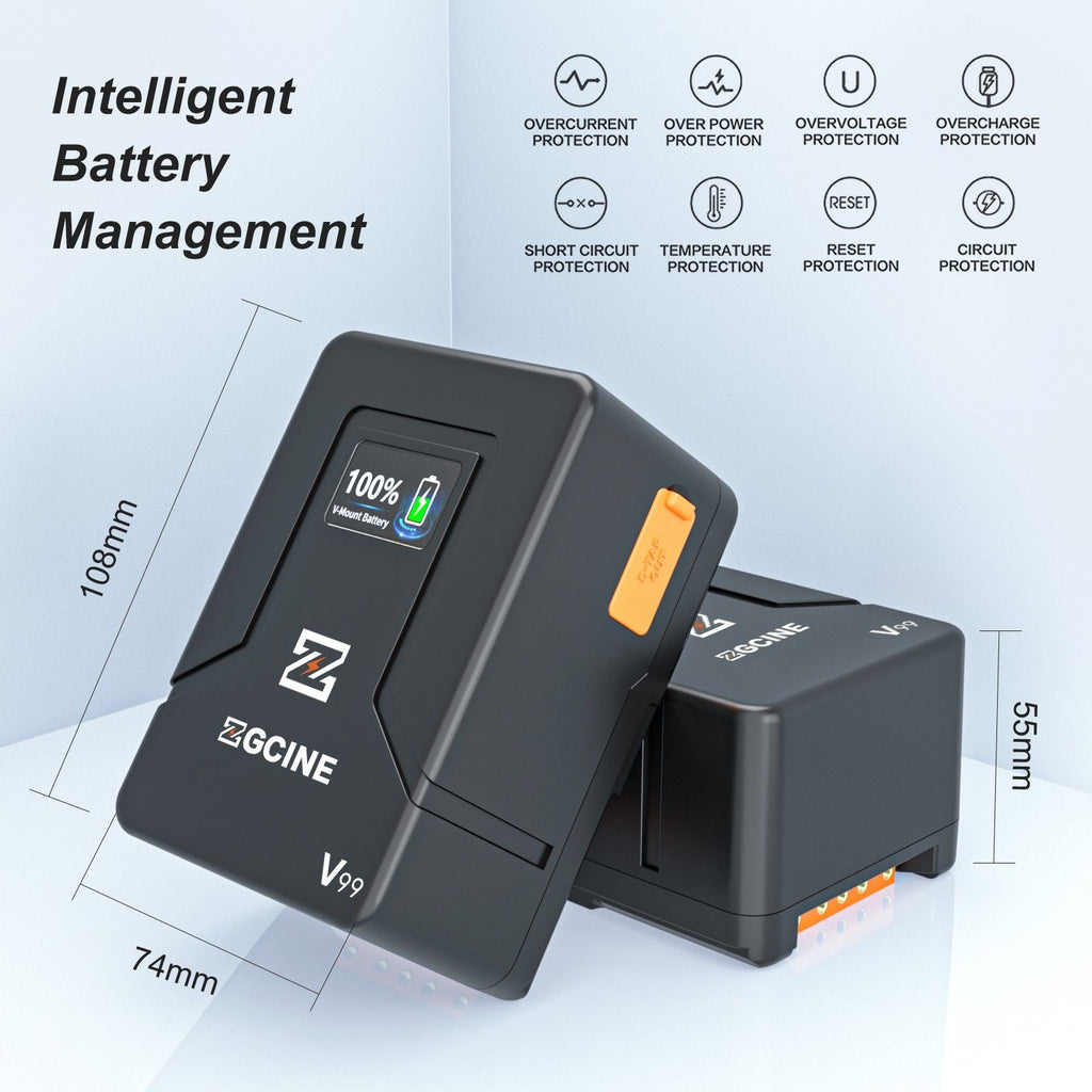 (DO Brasil) Batería de litio V-Lock ZGCINE ZG-S200 V99 con montura V para videocámaras/dispositivos digitales/luces de video/monitores