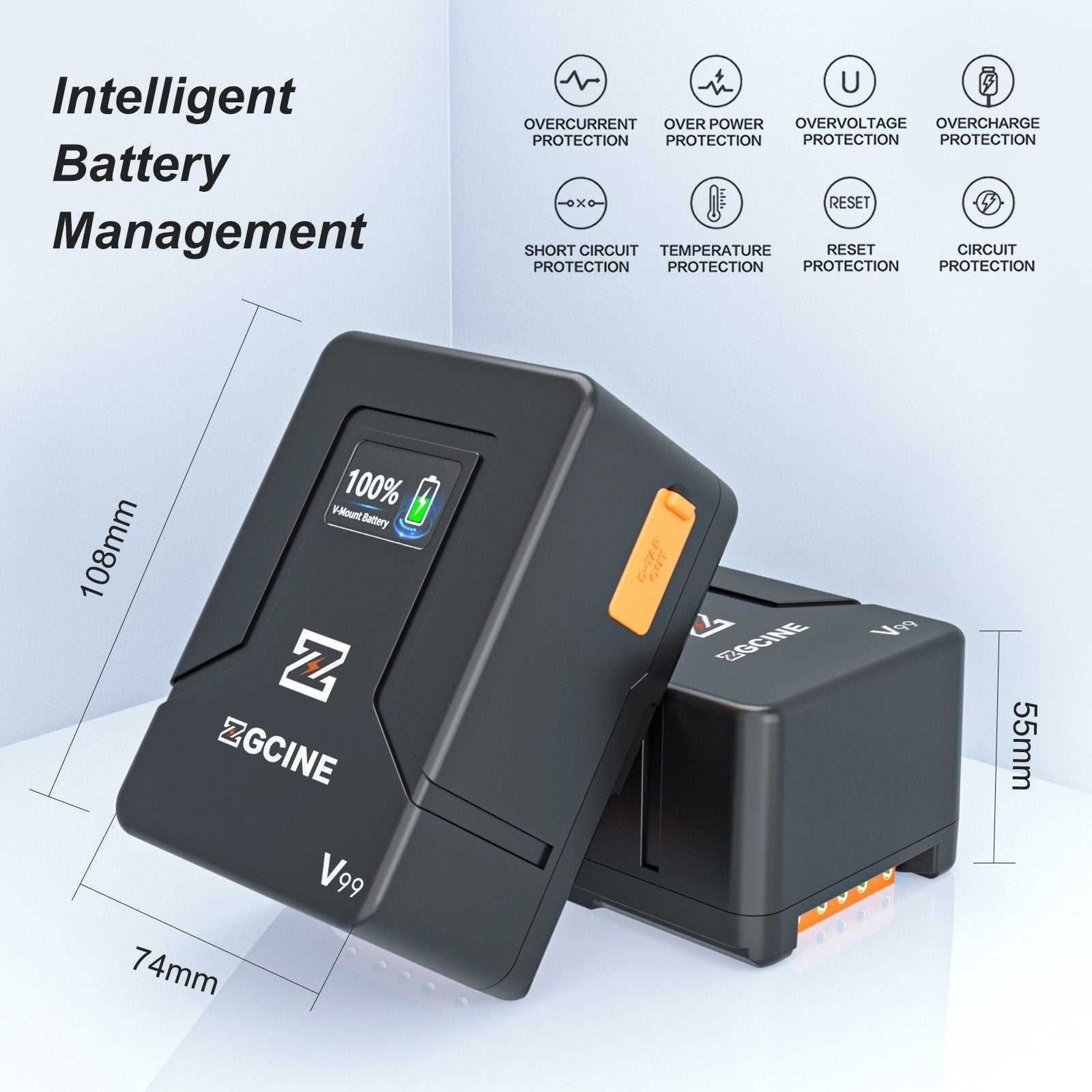 (DO Brasil) Batería de litio V-Lock ZGCINE ZG-S200 V99 con montura V para videocámaras/dispositivos digitales/luces de video/monitores