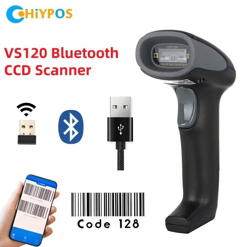 Escáner de código de barras con cable/inalámbrico/Bluetooth, lector de código de barras portátil, matriz de datos 1D/2D, industria de supermercado, nuevo