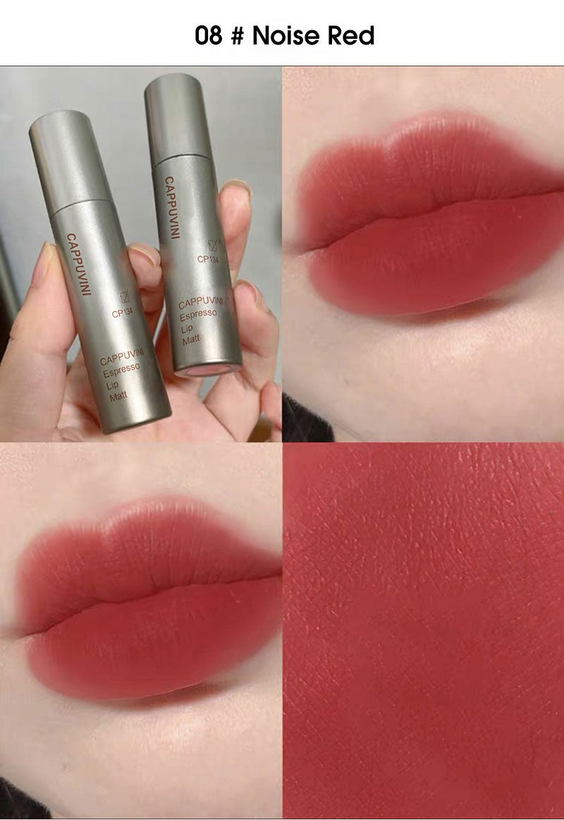 Brillo de labios de niebla mate de terciopelo único, taza antiadherente impermeable, esmalte de labios a prueba de manchas, lápiz labial líquido que no se decolora