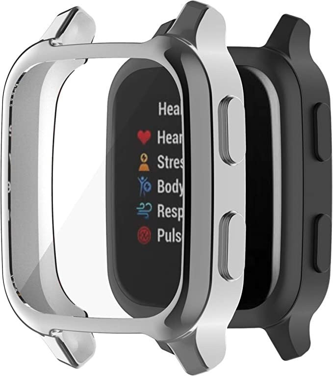 Funda galvanizada de TPU para Garmin Venu SQ, Protector de pantalla de parachoques de música