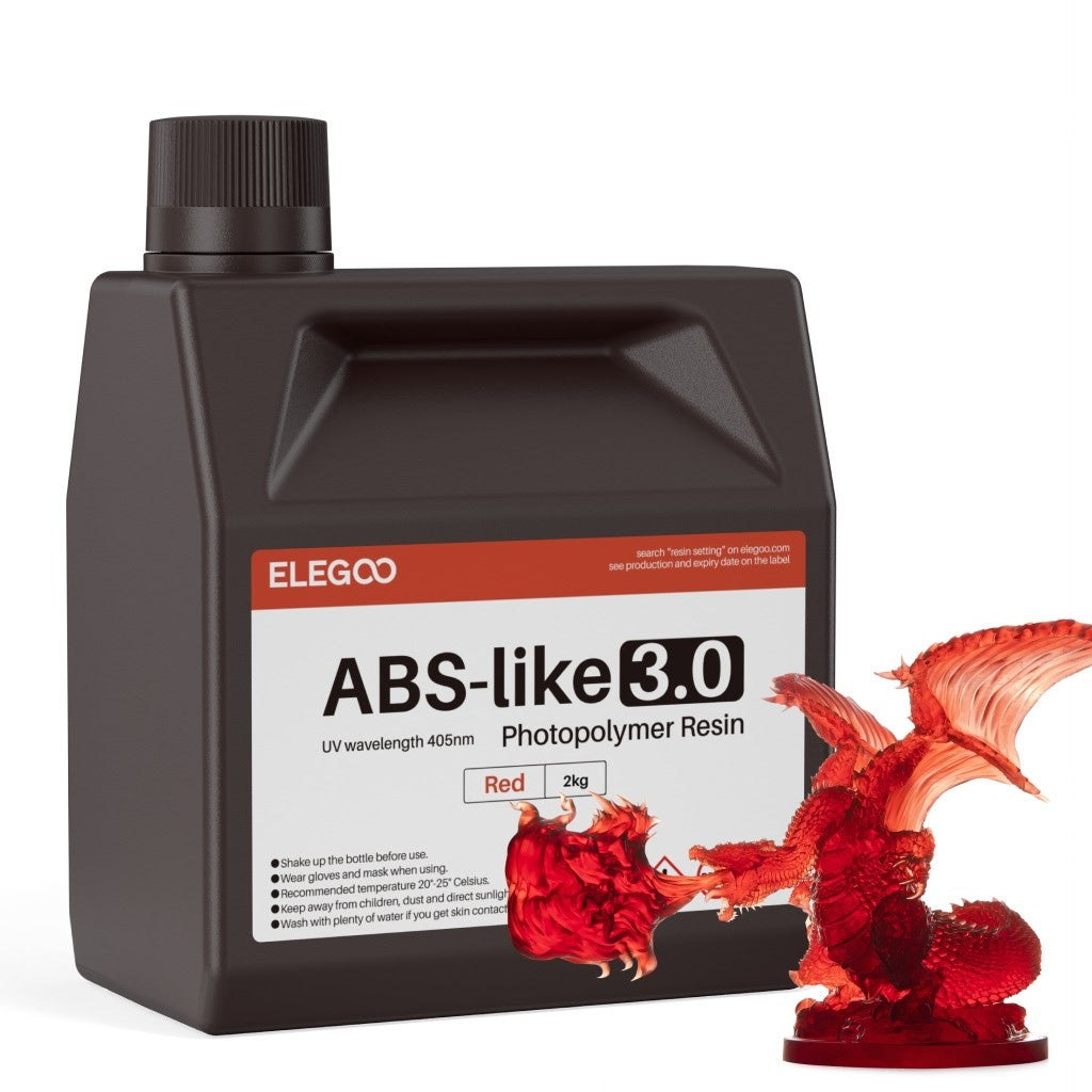 Resina para Impresora 3D Tipo ABS de ELEGOO, Resina de Fotopolimerización Estándar Tipo ABS de 405nm para Impresión 3D LCD, 1000g