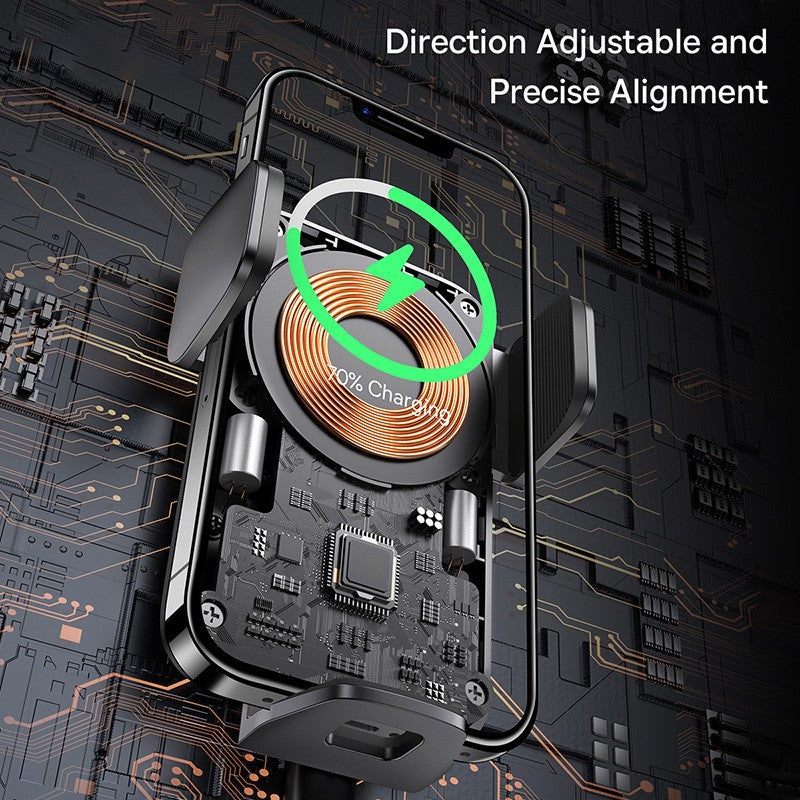 Soporte de teléfono Baseus para coche, cargador de teléfono inalámbrico QI infrarrojo de 15W para iPhone, Xiaomi, Samsung, soporte para coche, carga rápida, fácil Control