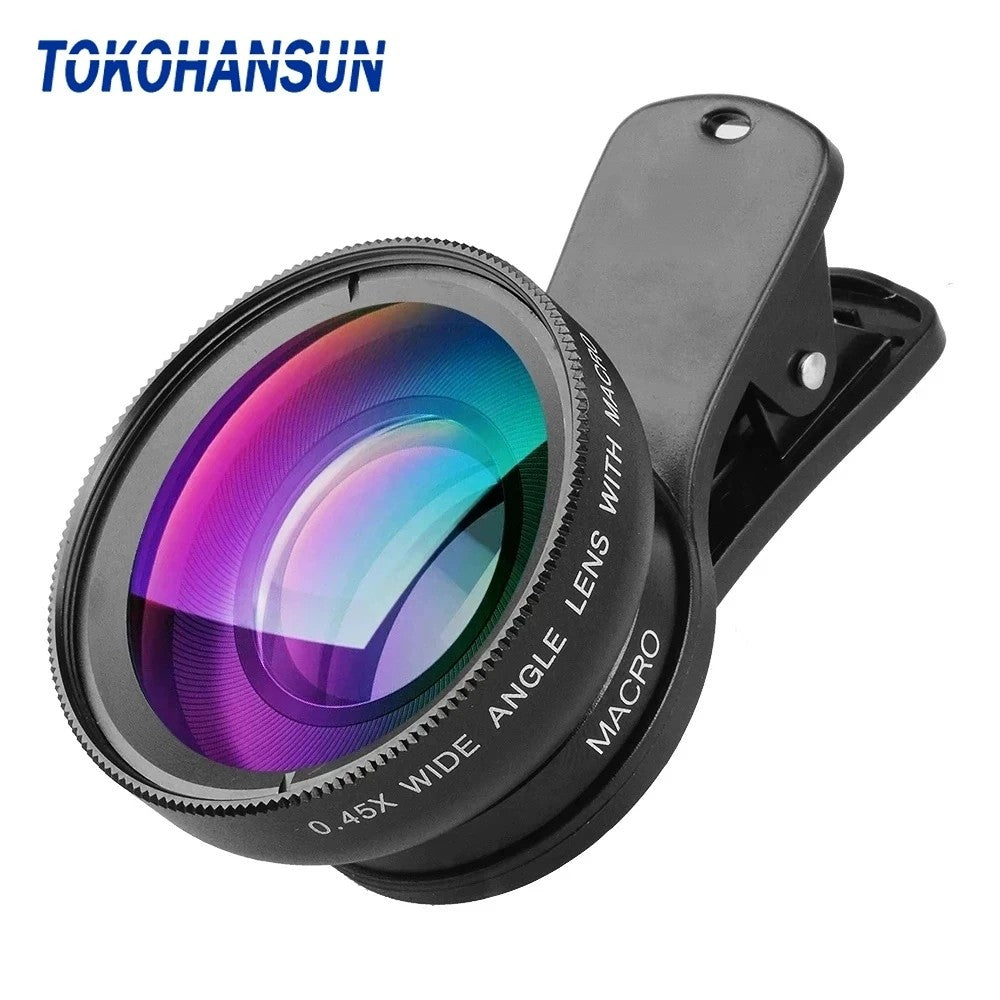 Kit de lentes de teléfono 0,45x súper gran angular y 12,5x lente súper macro lente de cámara HD para iPhone 12 11 Xiaomi Huawei todos los teléfonos móviles