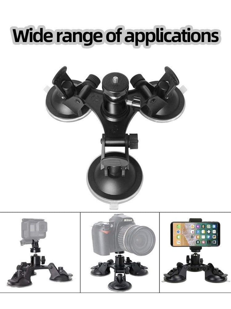 Soporte de ventosa para coche de 3 tazas, soporte fuerte para GoPro Hero 13 12 11 10 9 8 Insta360 SJCAM AKASO DJI Osmo, accesorios para Cámara de Acción