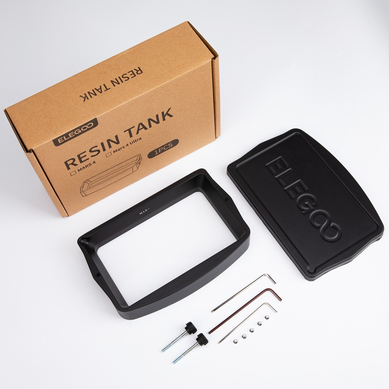 ELEGOO-tanque de resina metálica para impresora 3D MARS 4 ULTRA MSLA LCD, recipiente de resina con revestimiento de liberación ACF, llave Allen preinstalada y