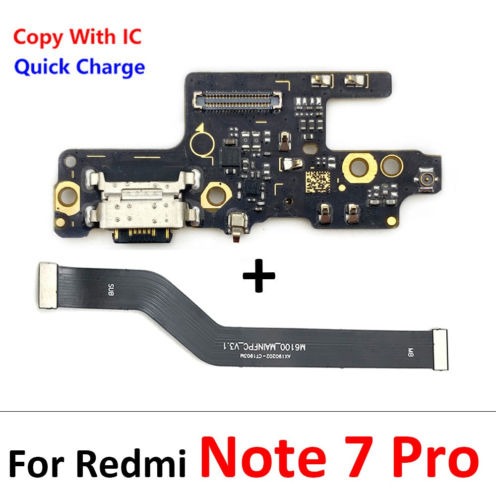 Nuevo puerto de carga USB conector de placa base principal FPC Cable flexible para Xiaomi Redmi Note 9 10 7 Pro 10S 11 4G 5G 8 rápido