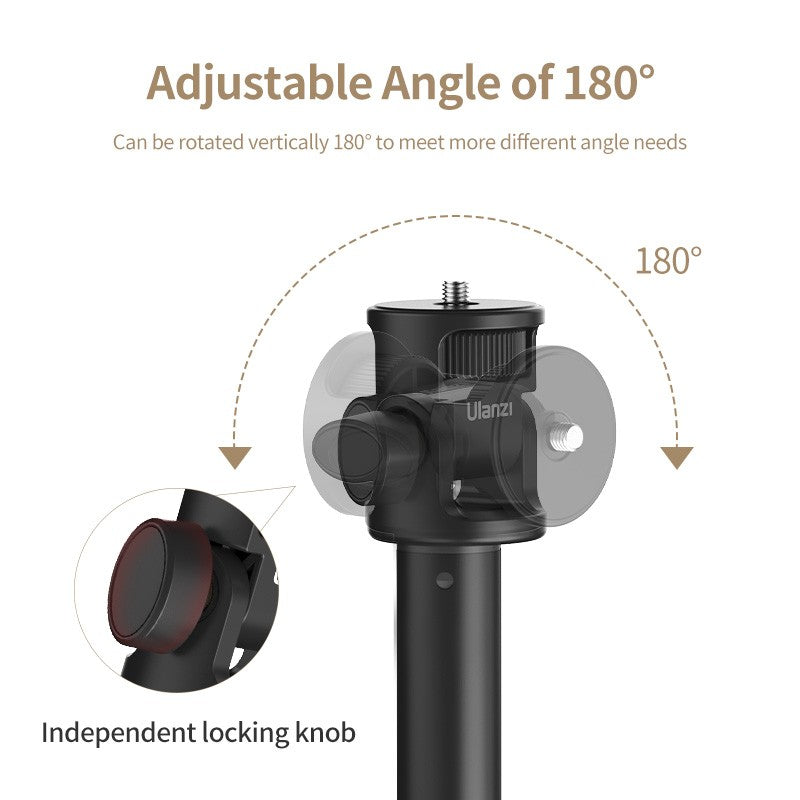 Trípode extensible Ulanzi MT-79 con tornillo de 1/4 pulgadas para cámara DSLR, trípode de micrófono con luz de relleno para teléfono inteligente