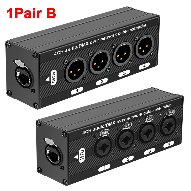 Cable extensor de audio RJ45 a XLR de 4 canales y 3 pines, extensor de señal de red DMX512 para iluminación de escenarios y estudio de grabación.