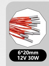 Cartucho Calefactor Trianglelab de 6*20MM 12V / 24V 50W con Cable de 100CM para Impresora 3D, para HOTEND V6 Volcano MK8 MK9