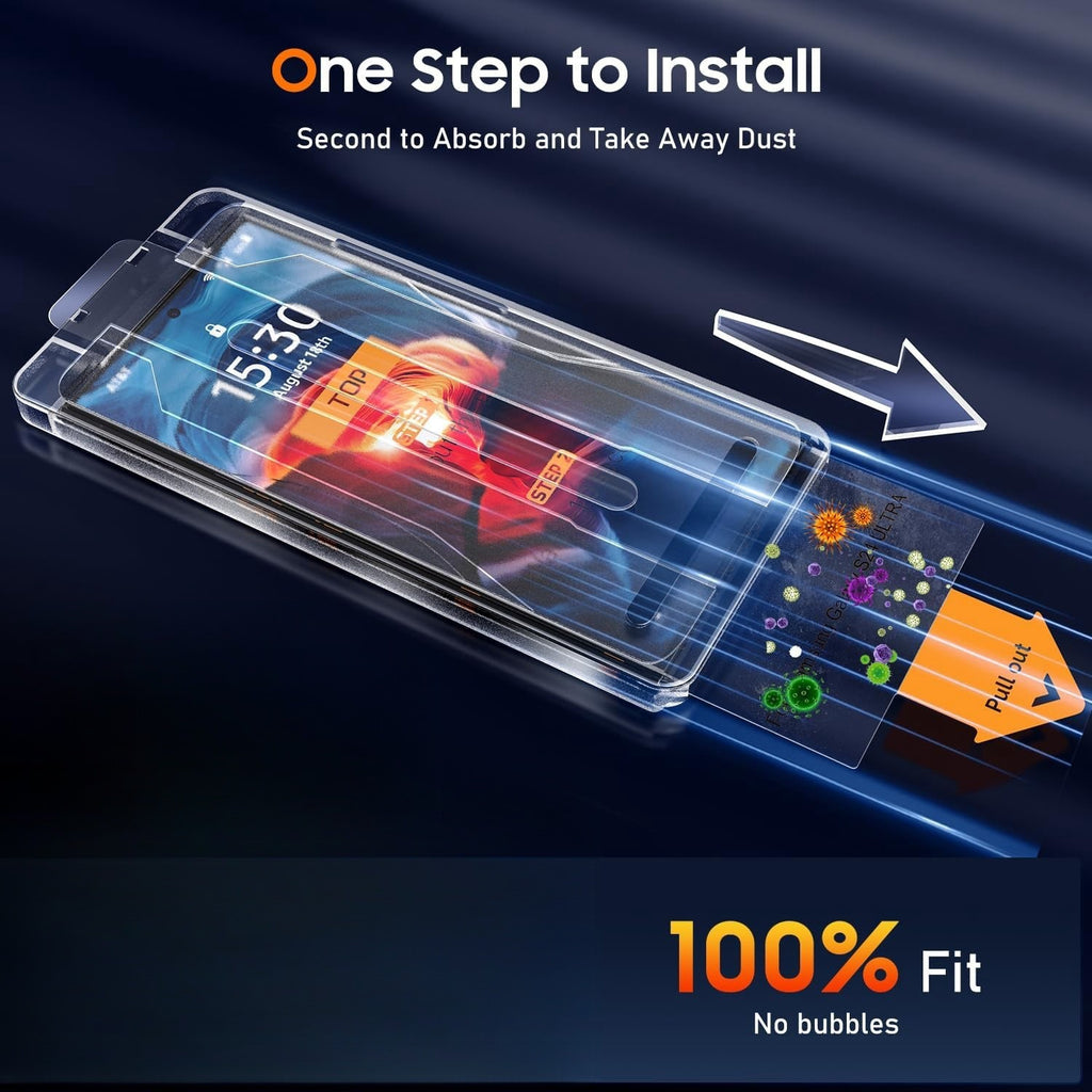 Para Samsung Galaxy A13 A14 A23 A32 A31 A33 A54 A55 A35 5G Protector de pantalla vidrio templado fácil de instalar Kit de eliminación automática de polvo