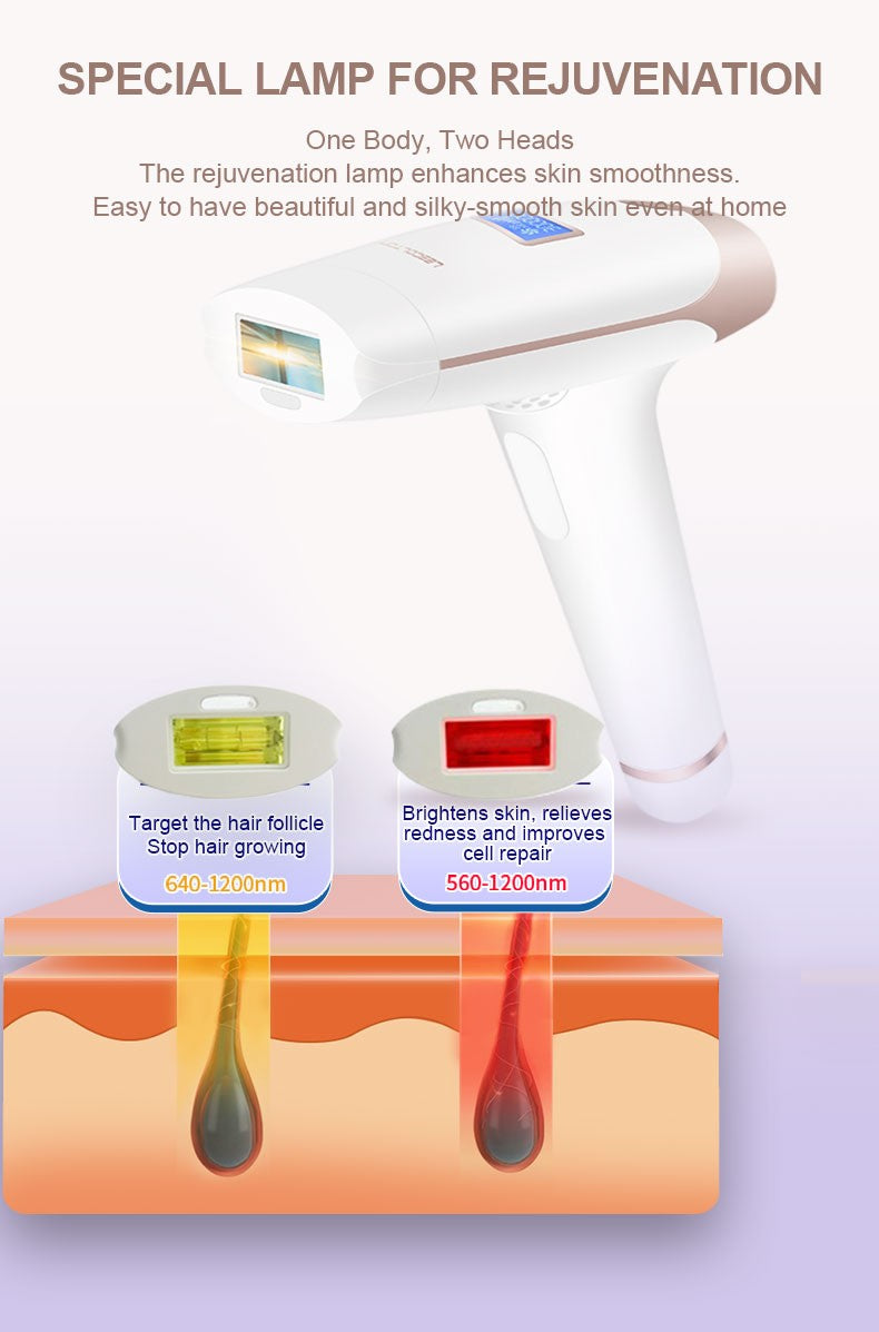 Lescolton-Depiladora láser IPL, máquina de depilación 1300000 pulsos, con pantalla LCD, T009i, permanente, cortadora de vello para bikini, depilador eléctrico