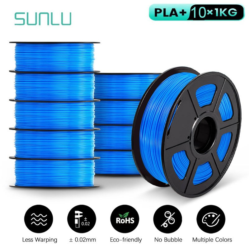 Filamento SUNLU 3D PLA/PLA PLUS de 10 kg (22 lb), 1.75 mm, Filamento para Impresora 3D, Ecológico y de Alta Resistencia