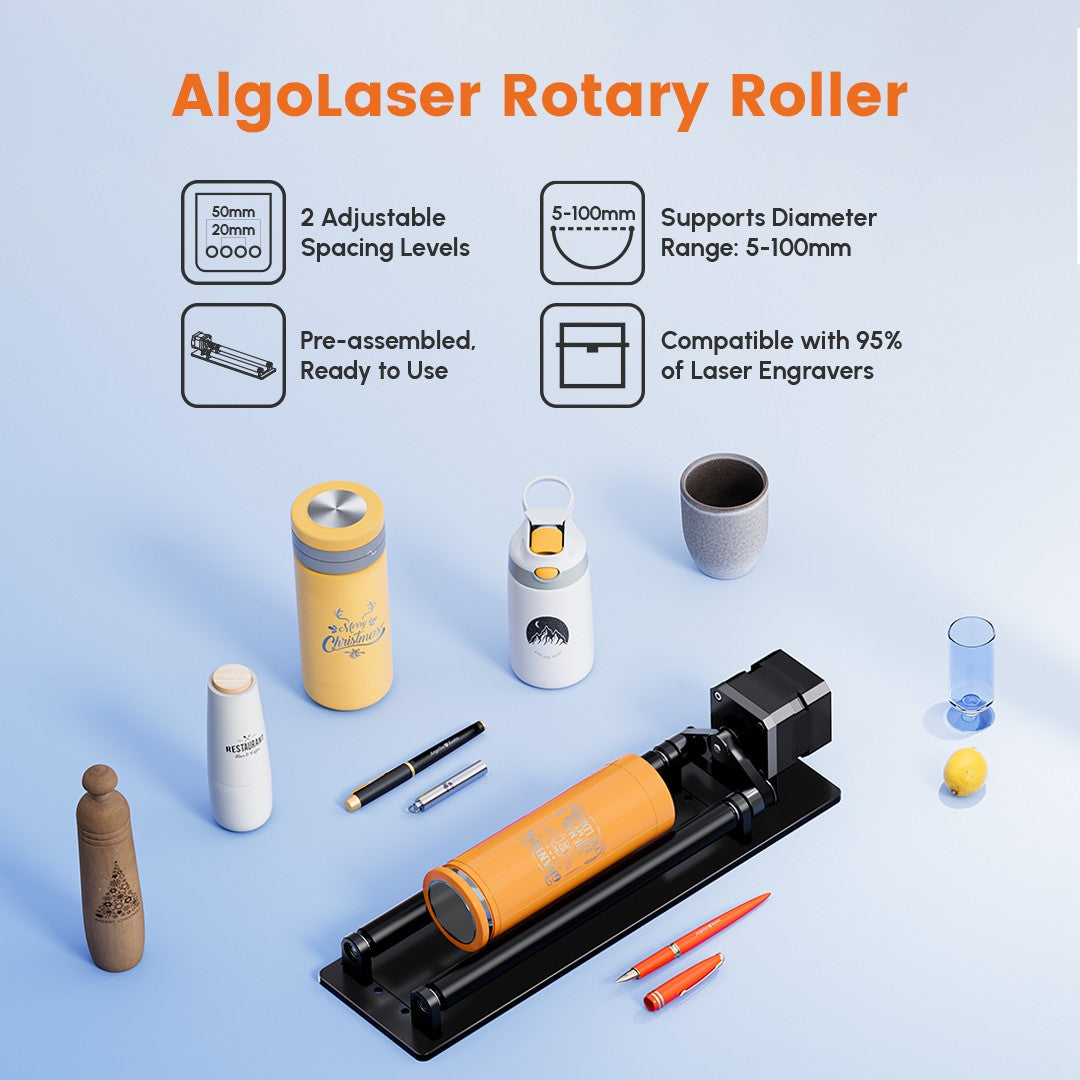 NUEVOS Accesorios AlgoLaser para Grabador Láser: Rodillo Giratorio, Mandril Giratorio, Bomba de Aire, Plataforma de Nido de Abeja, Componentes de Actualización y Repuestos