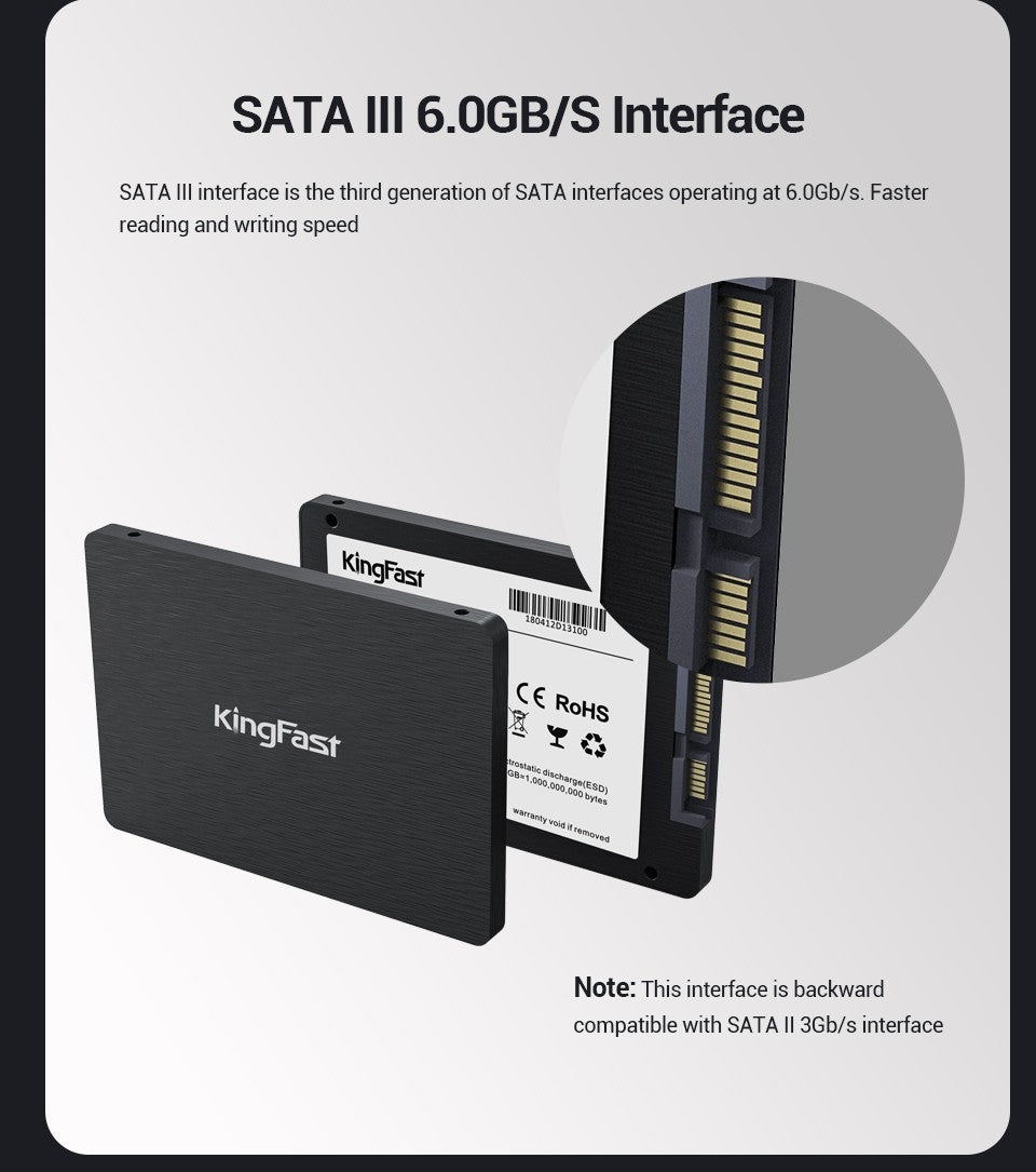 KingFast-disco duro HD para ordenador portátil y de escritorio, unidad de estado sólido Sata 3 de 1TB, 2TB, 512gb, 480gb, 256gb, 240 GB, 128gb, 120gb, 500gb, 2,5 gb