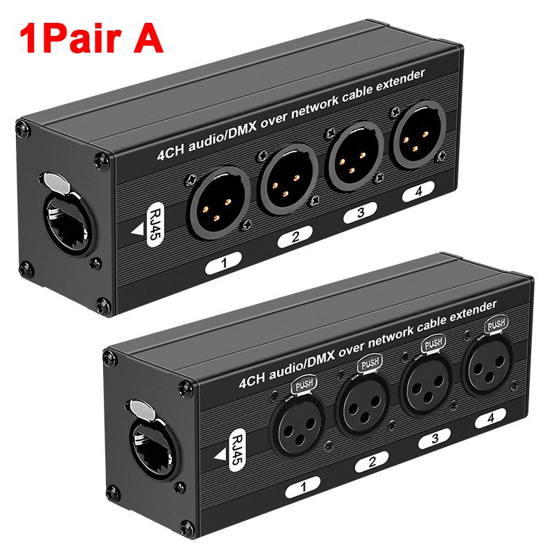 Cable extensor de audio RJ45 a XLR de 4 canales y 3 pines, extensor de señal de red DMX512 para iluminación de escenarios y estudio de grabación.
