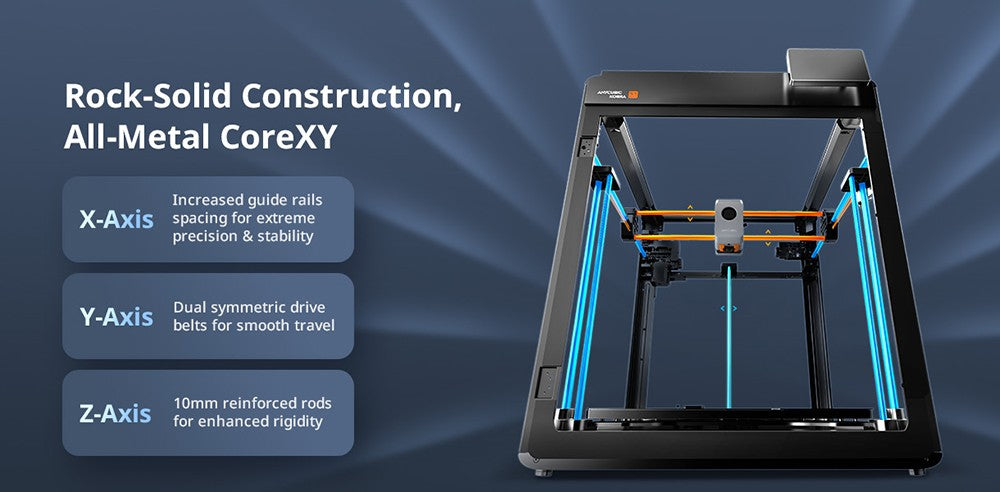 Impresora 3D Anycubic Kobra S1 Max Combo Multicolor, Velocidad Máxima de 600 mm/s con 350 ?   Boquilla de Acero Endurecido para Hotend, 350×350×350 mm