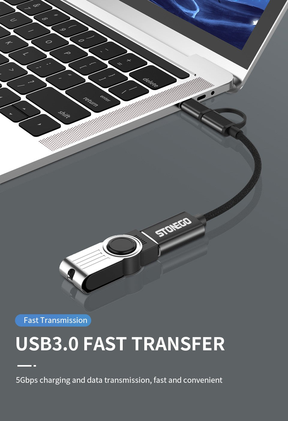 STONEGO 2 en 1 USB 3.0 OTG Cable adaptador USB tipo C Micro USB a USB 3.0 adaptador convertidor Cable línea de datos