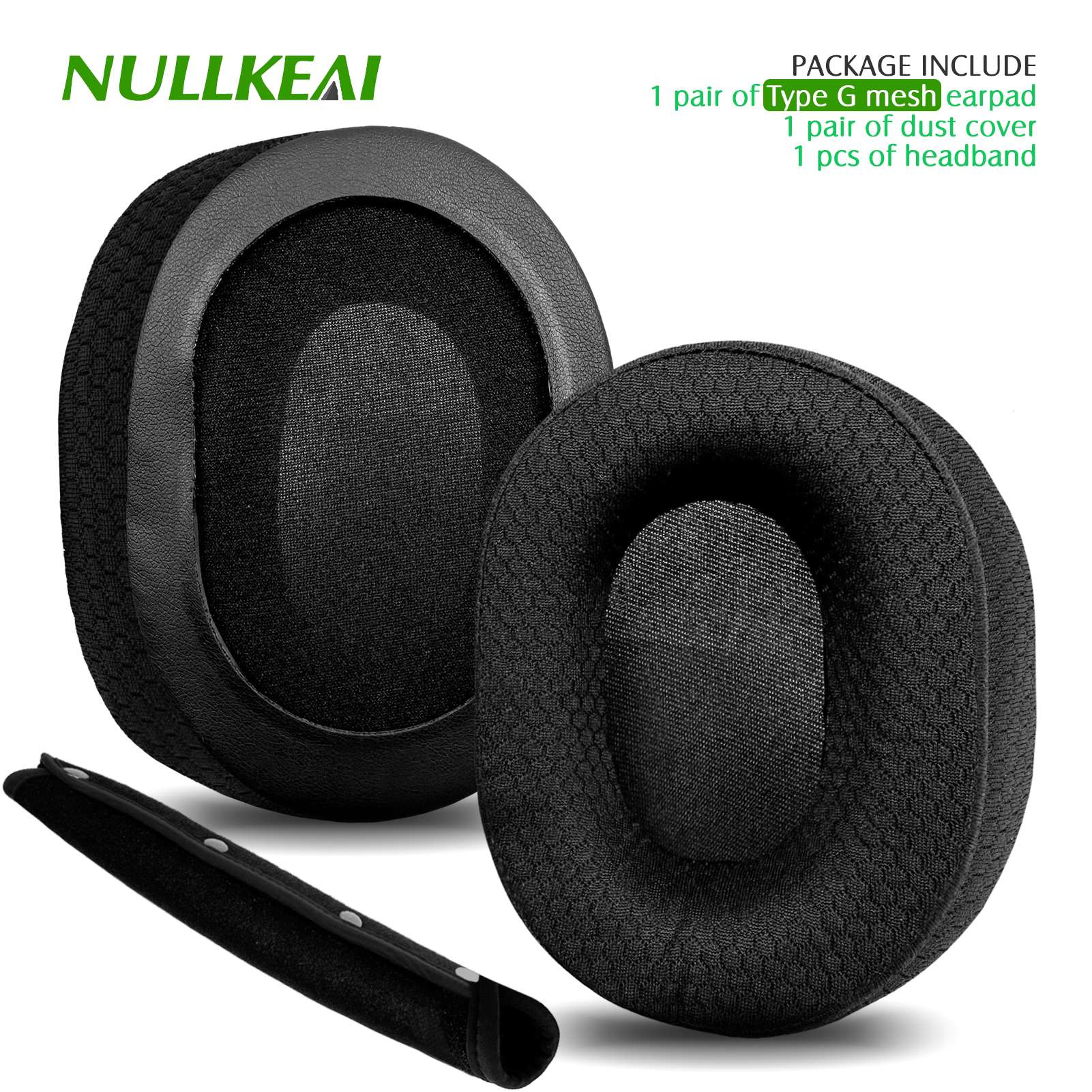 Nullkeai-almohadillas de repuesto para auriculares Anker Soundcore Life Q30 Q35 Q10 Q20, almohadillas de Gel refrescante, funda de malla, orejeras