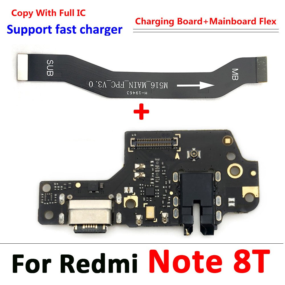 Nuevo puerto de carga USB conector de placa base principal FPC Cable flexible para Xiaomi Redmi Note 9 10 7 Pro 10S 11 4G 5G 8 rápido