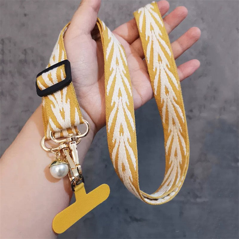 Cable colgante ajustable para teléfono móvil, estilo bordado Retro, con cuello extraíble, cordón colgante Universal para teléfono, 1 ud.