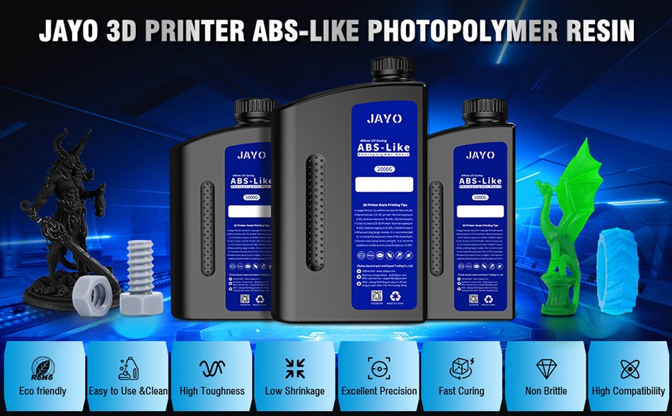 JAYO resina 3D ABS como/como PA/ aunque/alta temperatura/estándar 10KG líquido de curado UV rápido resina UV LCD para materiales de impresora 3D