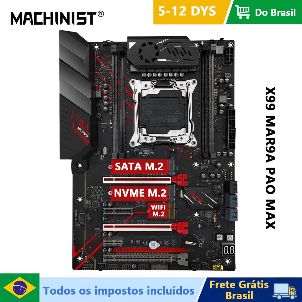 Placa base MACHINIST MR9A PRO MAX X99 compatible con memoria DDR4 de cuatro canales y procesador LGA2011-3 Xeon E5 V3/V4 NVME M.2 USB3.0