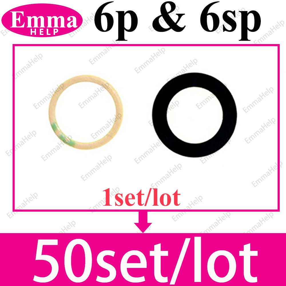 50 Piezas/Lote de Cristal de Lente de Cámara Trasera para iPhone 14 13 12 11 Pro Max XS XR X 7 8 Plus, Repuesto de Cristal de Cámara Trasera con Adhesivo